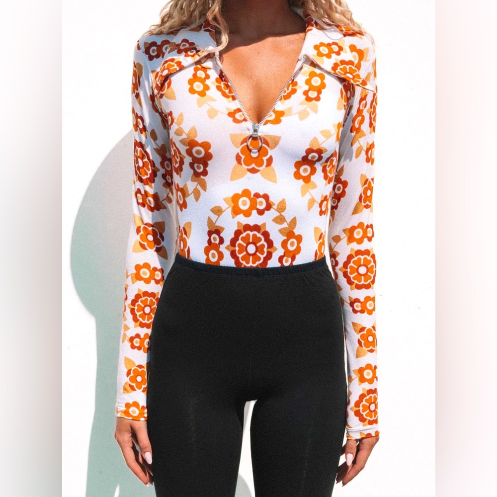 Her Pony the Label Floral Bodysuit Long Sleeved